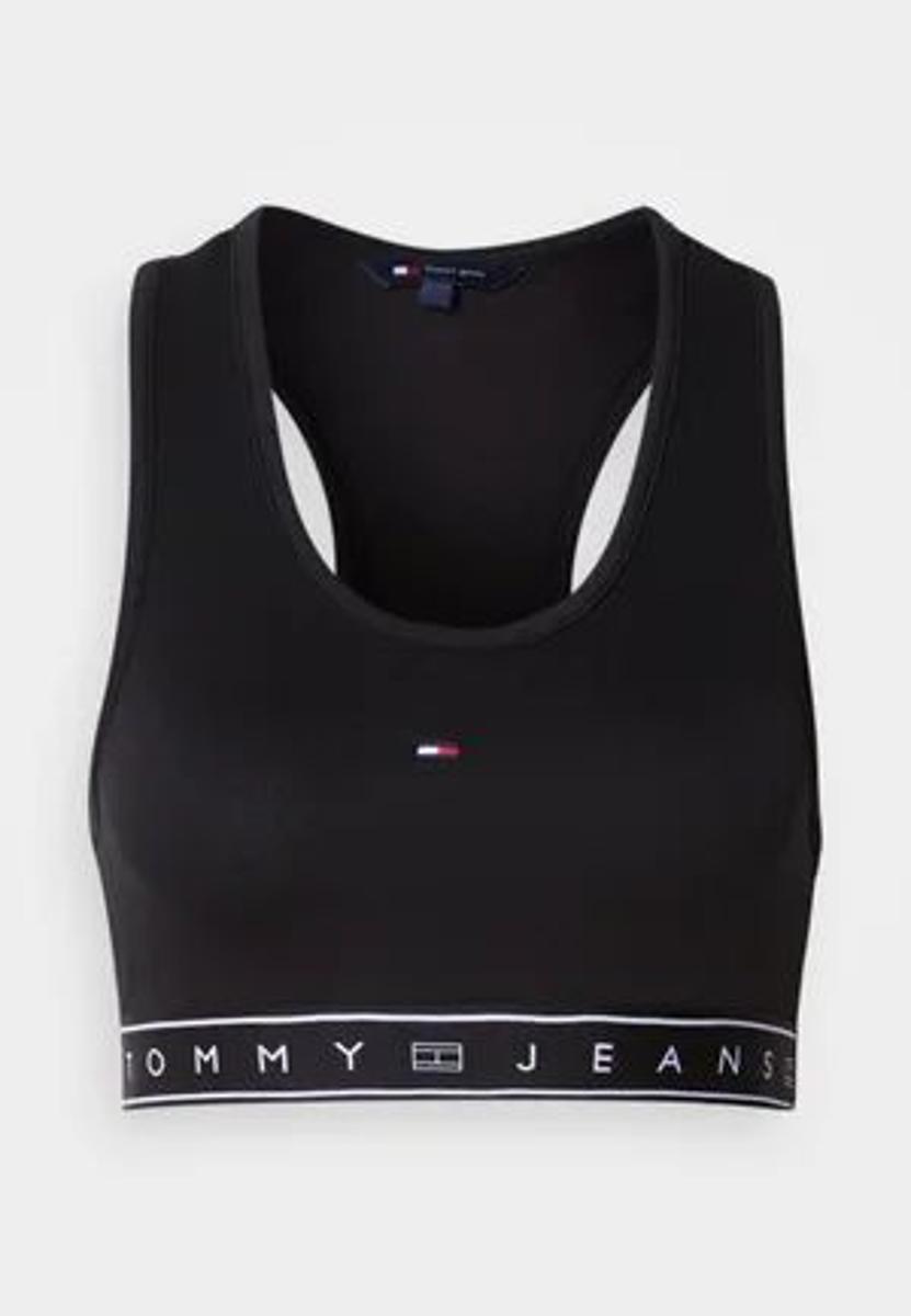 Tommy Jeans - RACERBACK SLIM CROPPED BRA TOP - Top - black