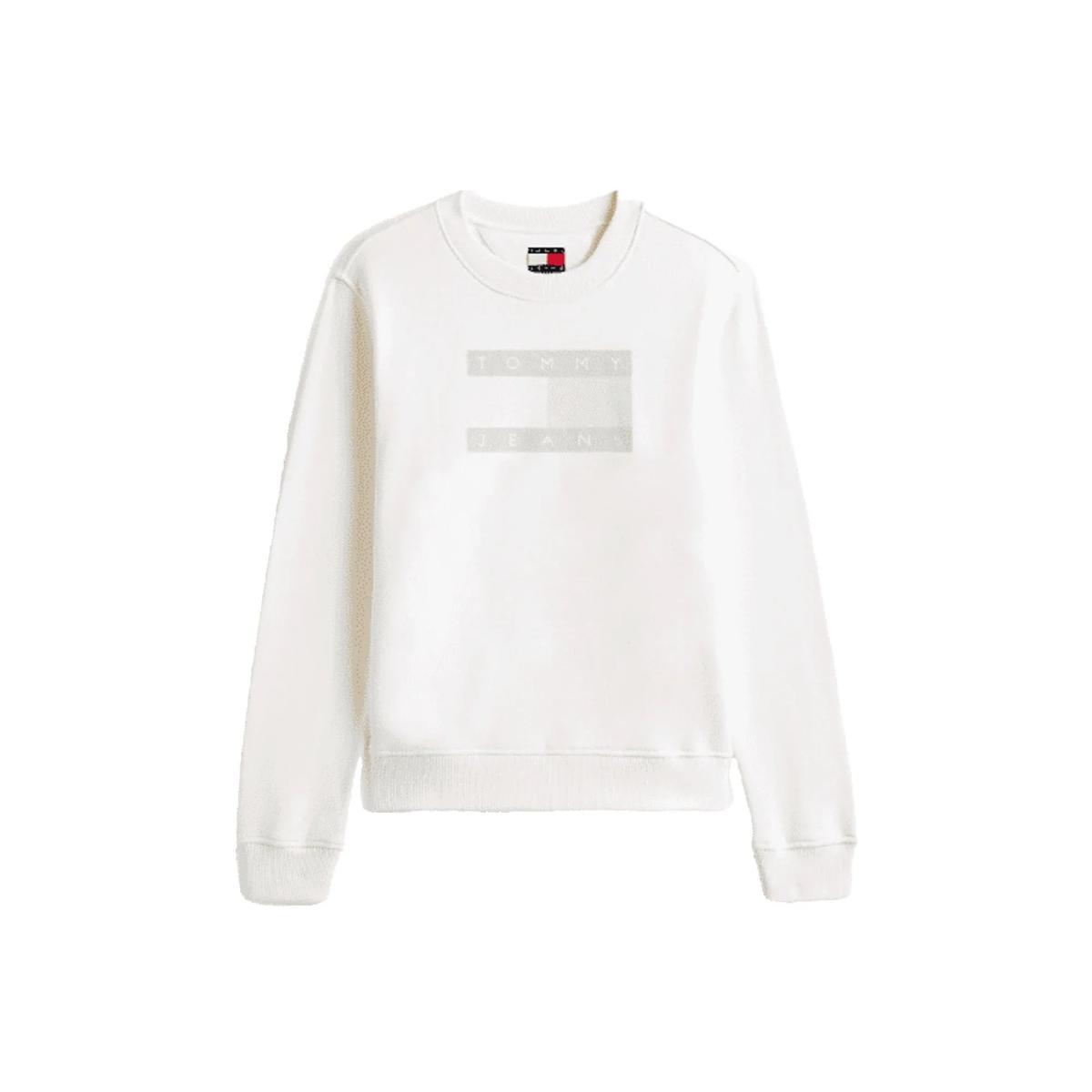 TOMMY HILFIGER Felpa Cotone Bandiera Tono su Tono Donna