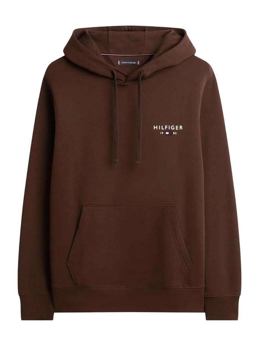 Tommy Hilfiger Felpa Cappuccio Uomo Love MW0MW41429-Cioccolato