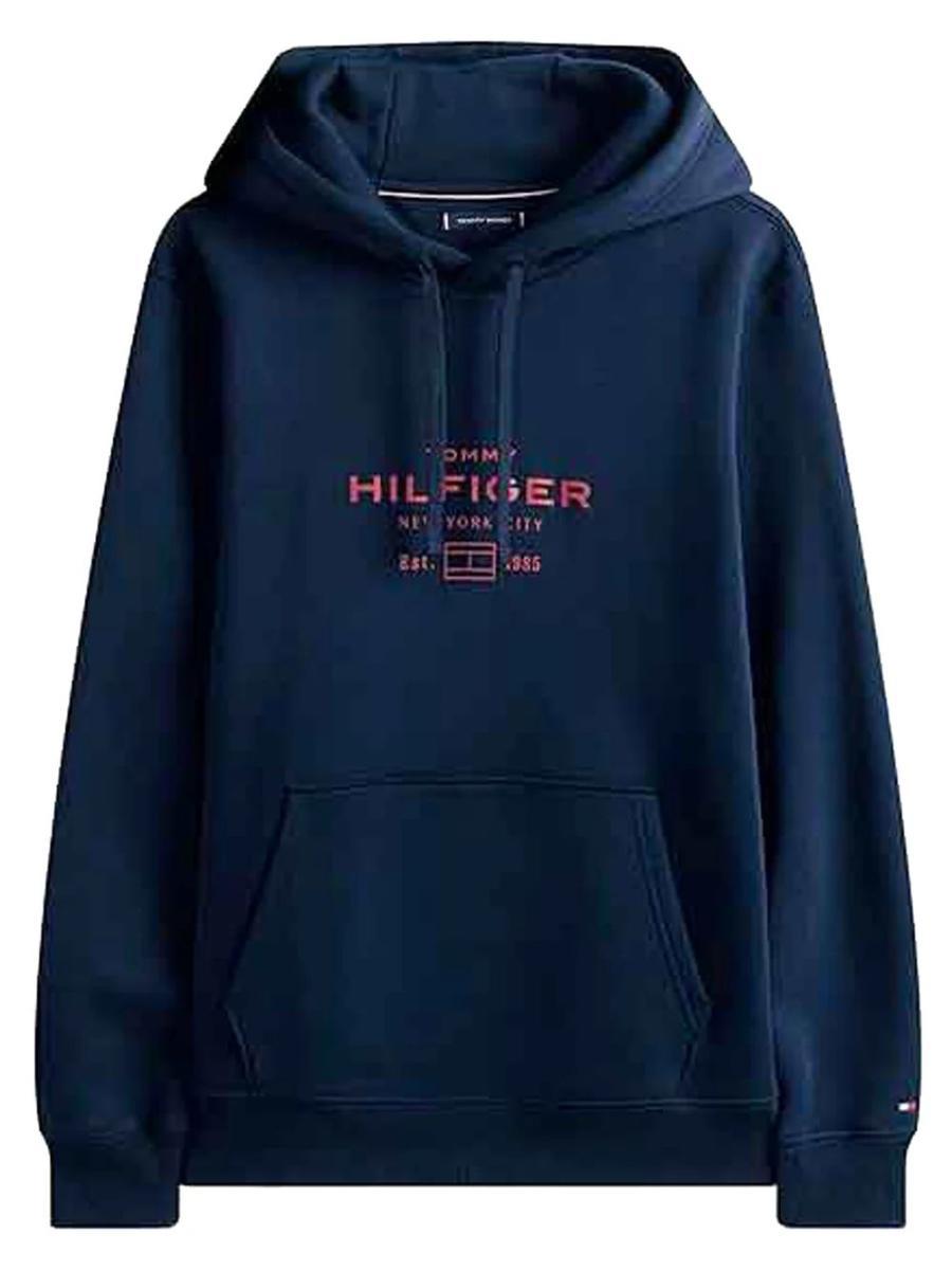 Tommy Hilfiger Uomo Felpa con Cappuccio Oval Graphic con Logo