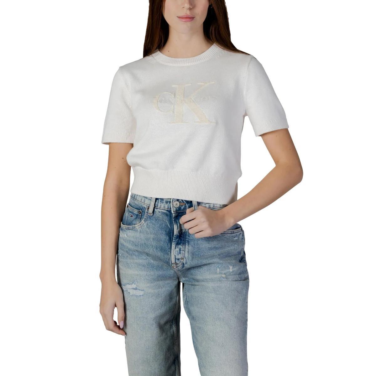 CALVIN KLEIN JEANS Maglia Donna Cotone Cropped