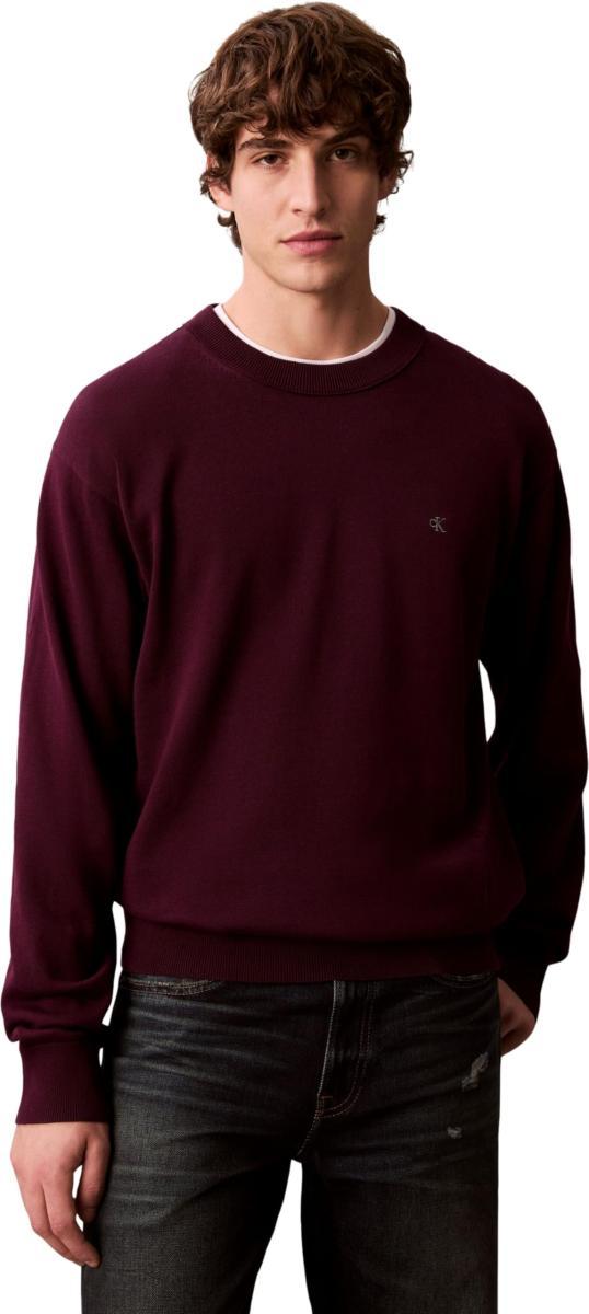 Calvin Klein LS Ez Cotton Crewnk Sweater 12gg Lv04rc309g Maglione Uomo (Pacco da 1)-Rosso