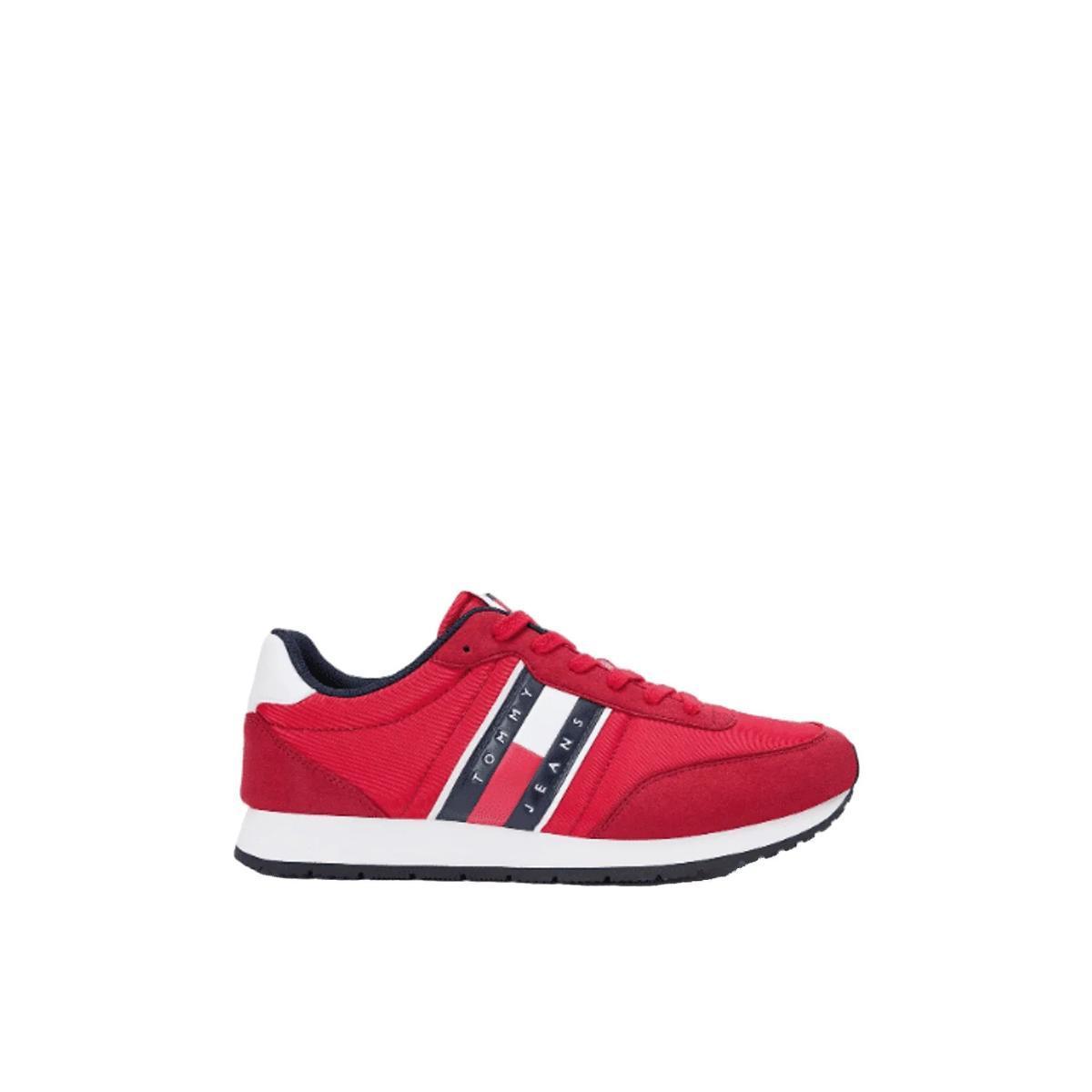 TOMMY HILFIGER Sneaker Texture Mista Logo-Rosso