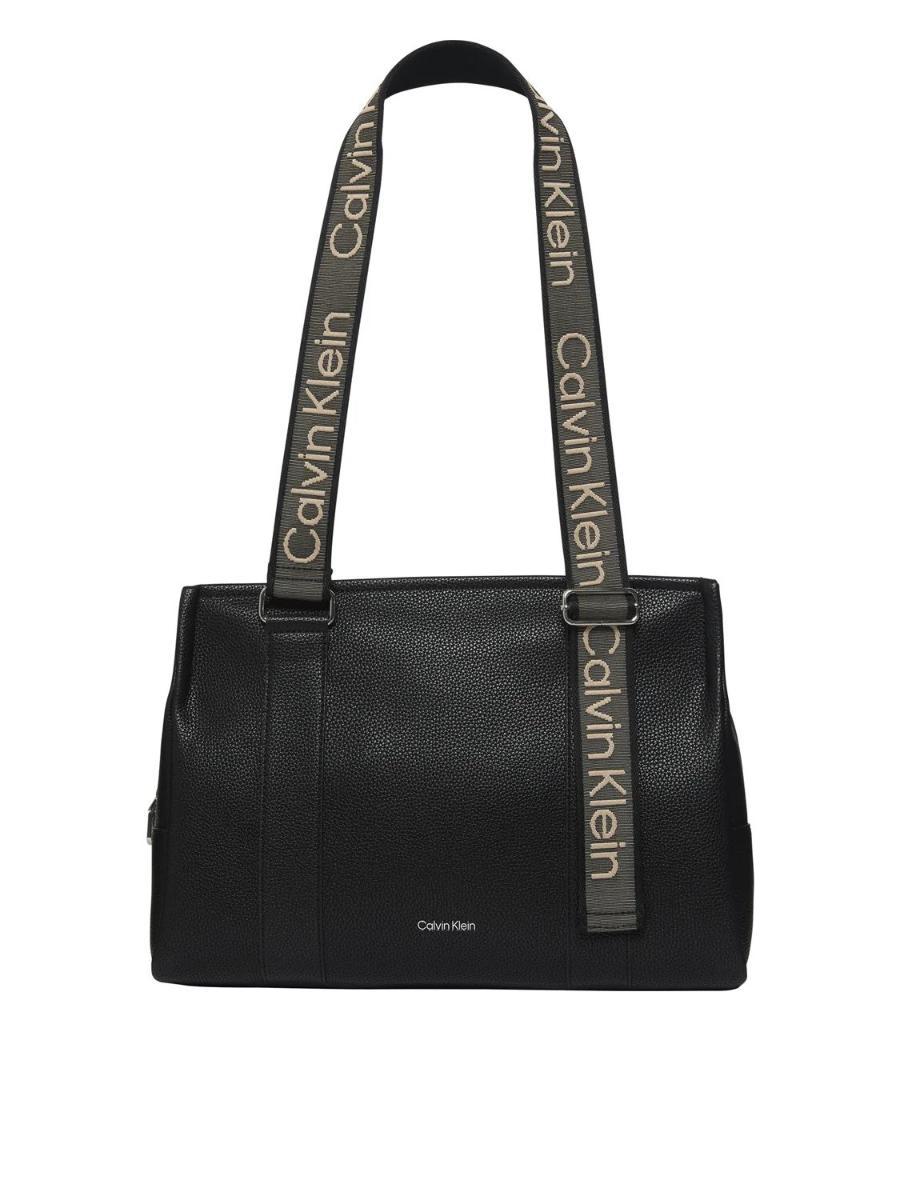 Calvin Klein - Webbing Adj Strap Tote Lv04f3644g, Tote Donna-Nero