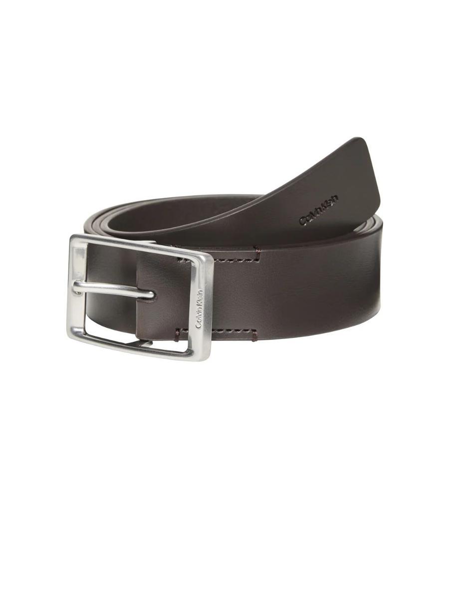 Calvin Klein Casual Round Buckle Tumbled 35mm Lv04d7123g Cinture Uomo (Pacco da 1)-Marrone scuro