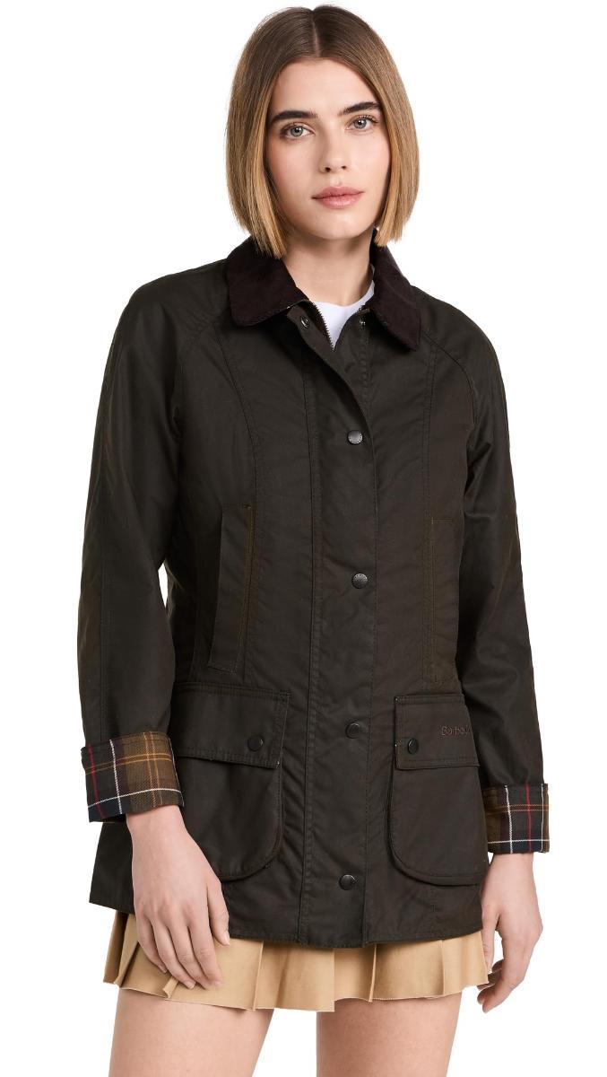 Barbour Giubbotti Donna Giacca A Vento Verde Giubbotto a Vento con risvoltini 100% Cotone 222-LWX0668LWX OL71-Oliva