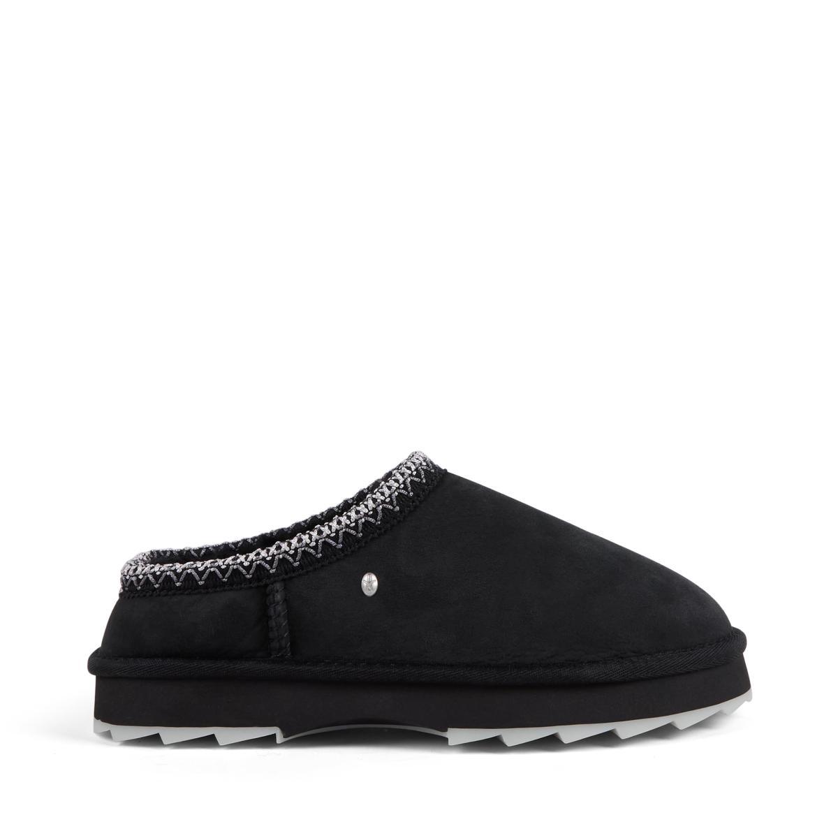 EMU Scarpe donna Pantofole in camoscio Sharky Scuff Chestnut-Nero