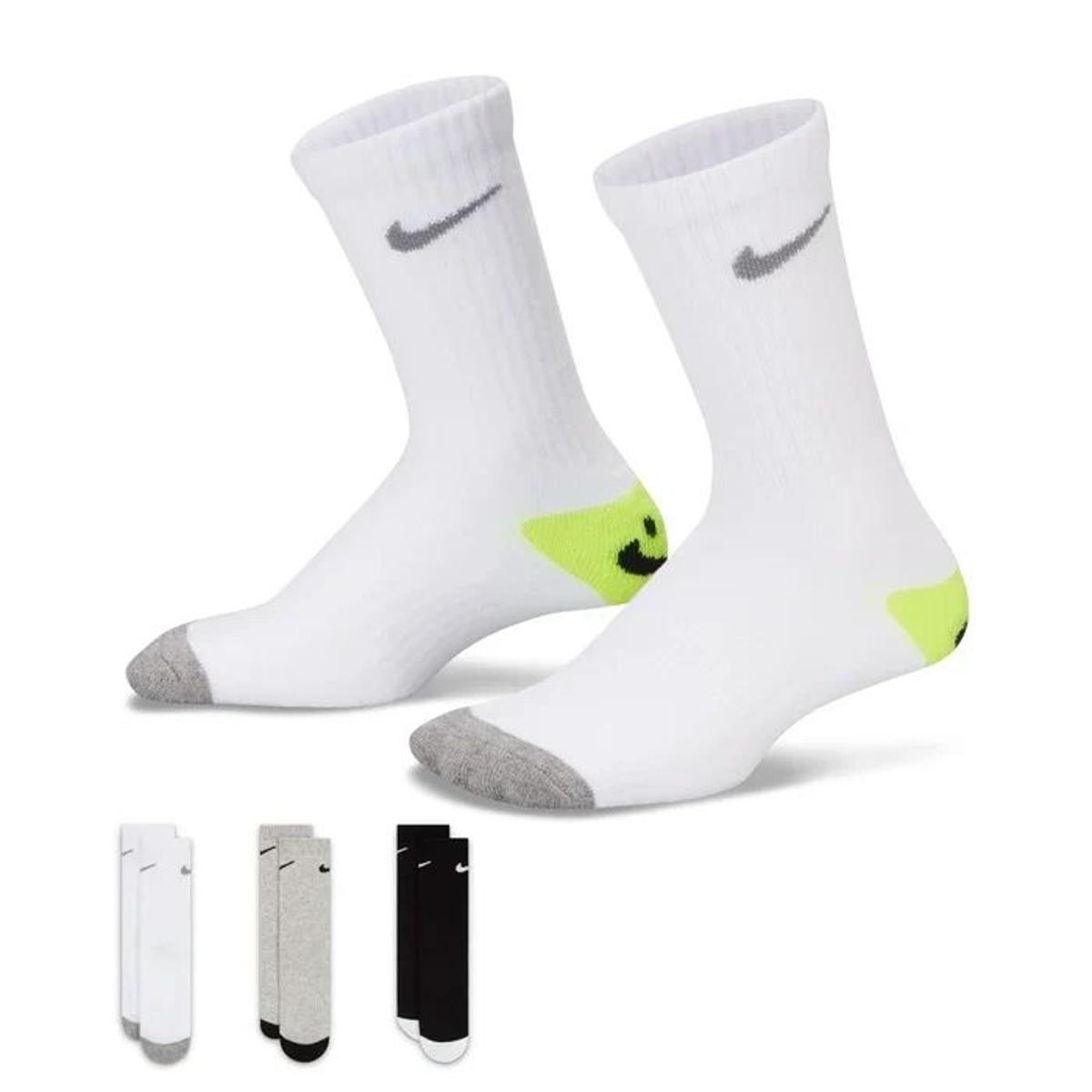 NIKE 6pk Smiley Crew Calzini Unisex - Bambini e ragazzi (Pacco da 1)
