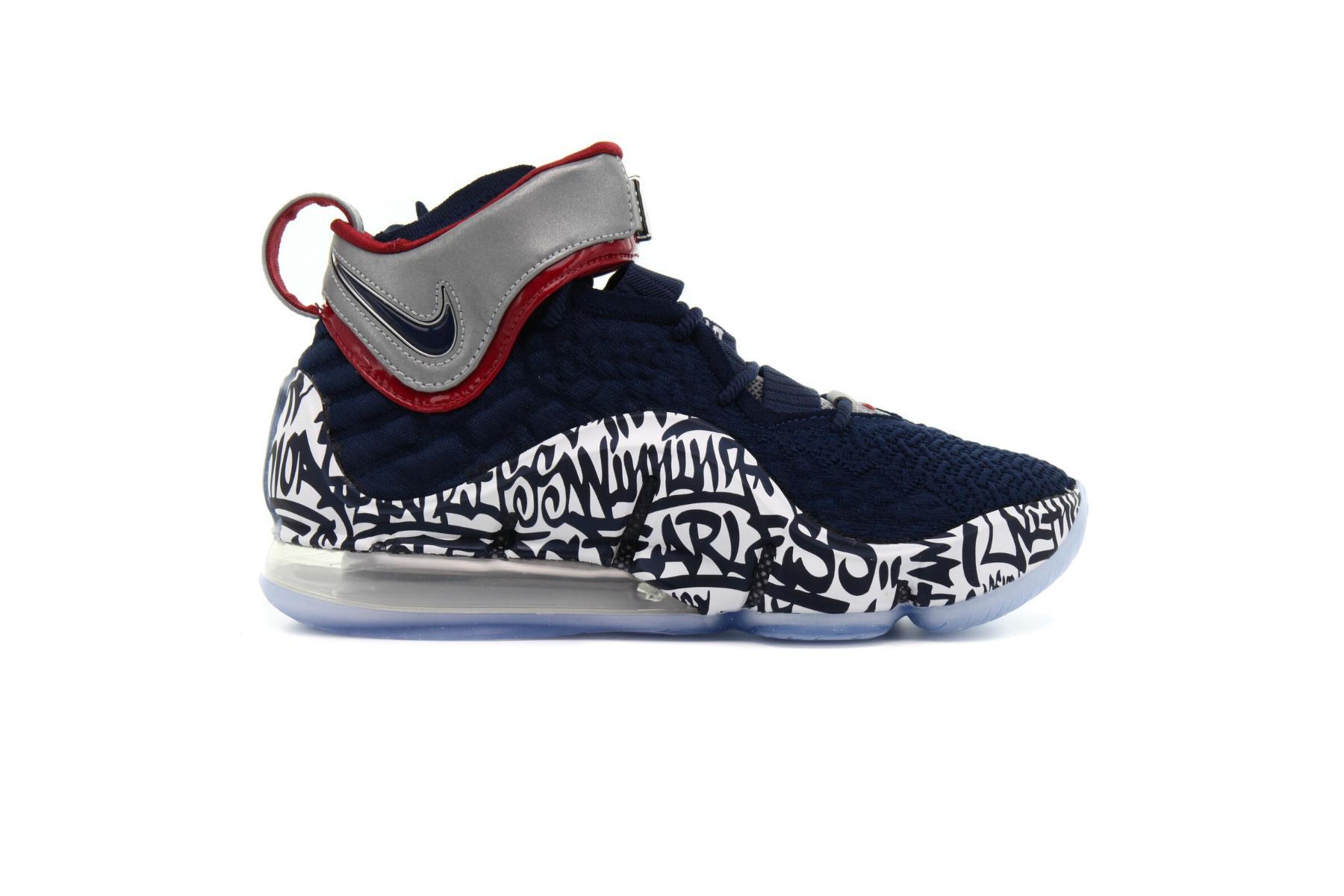Nike Scarpe Da Uomo Lebron 17 Graffiti Remix Cold Blu CT6047-400 Midnight Navy/Varsity Crimson-bianco EU