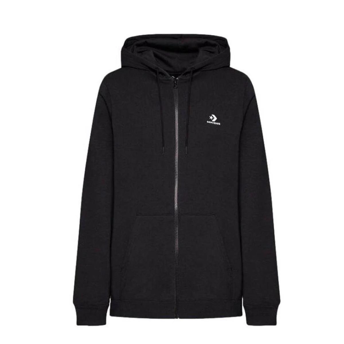 Converse Felpa con Cappuccio e Zip Go-To Embroidered Star Chevron Nero Codice 10024511-A01
