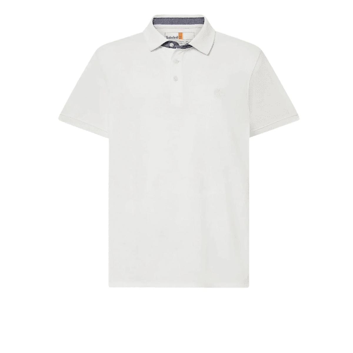 Timberland - Polo Oxford Uomo a Manica Corta Baboosic Brook, Bianco