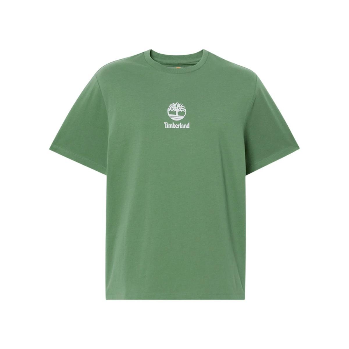 Timberland Print Stack Logo Short Mdgrn, Maglietta Uomo