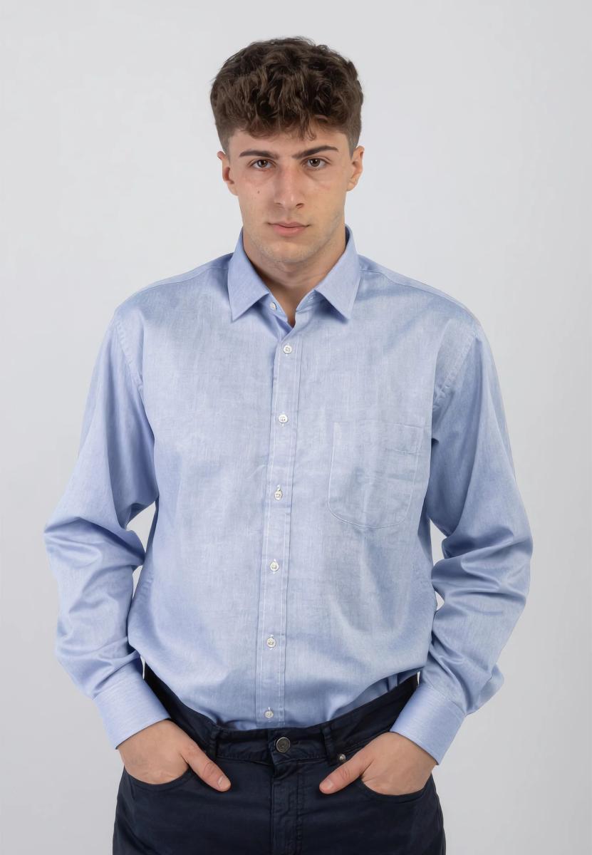 Ingram Camicia Uomo Manica Lunga Cotone Panamino 3H622-REG-C-T