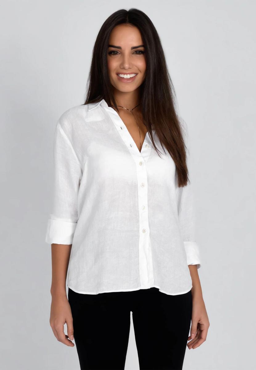 VLT’S Camicia Donna Lino Manica Lunga Made in Italy Art. 26-00M