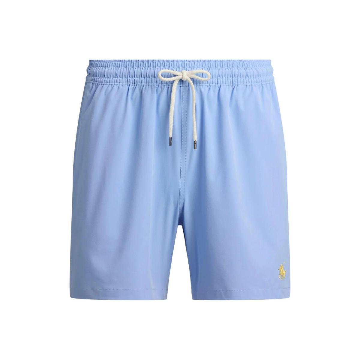 POLO RALPH LAUREN Costume da Bagno a Tinta unita Azzurro con Logo