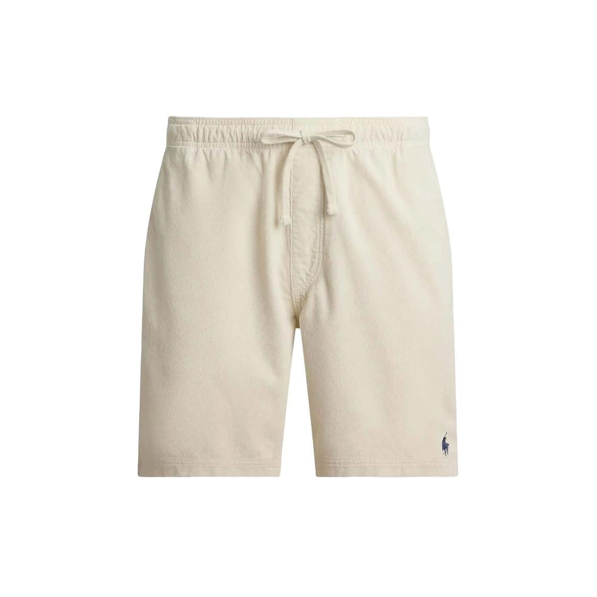 POLO RALPH LAUREN Bermuda Crema in Cotone a Costine con Logo