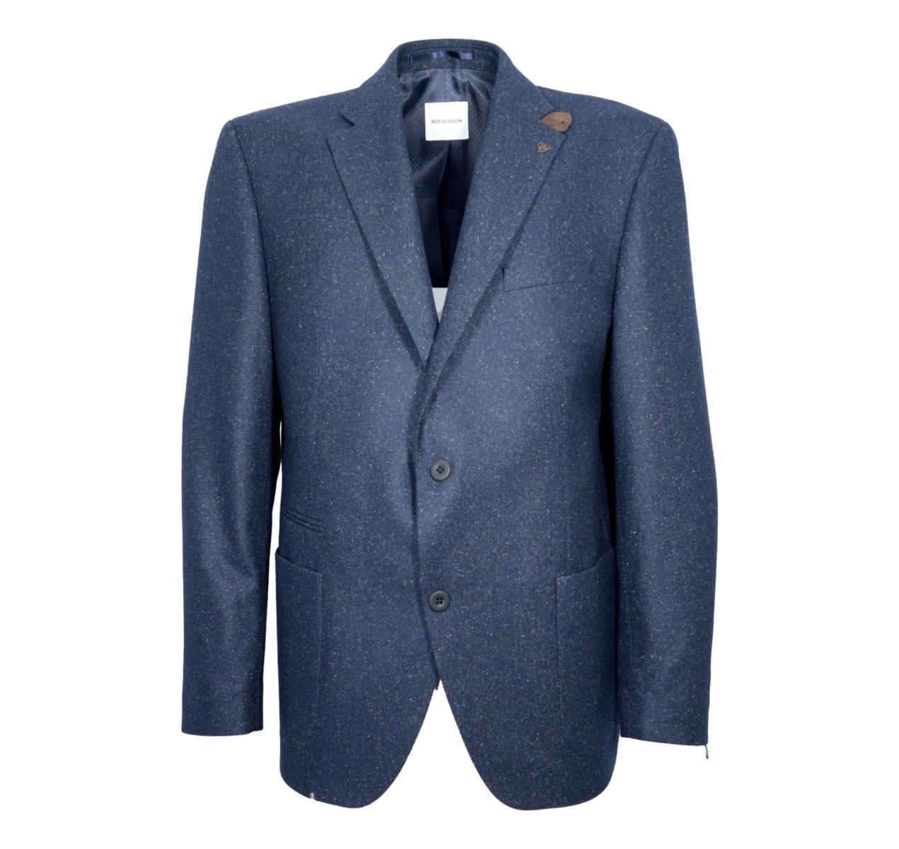 ROY ROBSON Giacca Uomo Regular Fit in Lana Mista con Tasche a Toppe Colore Blu