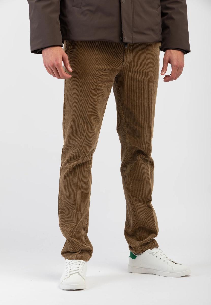 MEYER Pantaloni Chino in Velluto a Coste Active