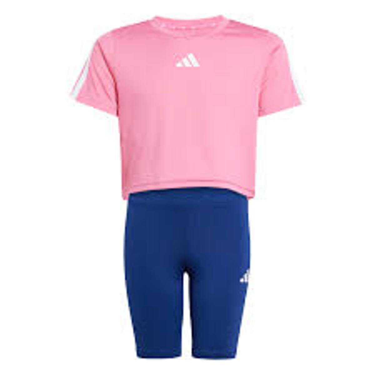 adidas Bambine e ragazze TRAIN ESSENTIALS 3-STIPES T-SHIRT SET