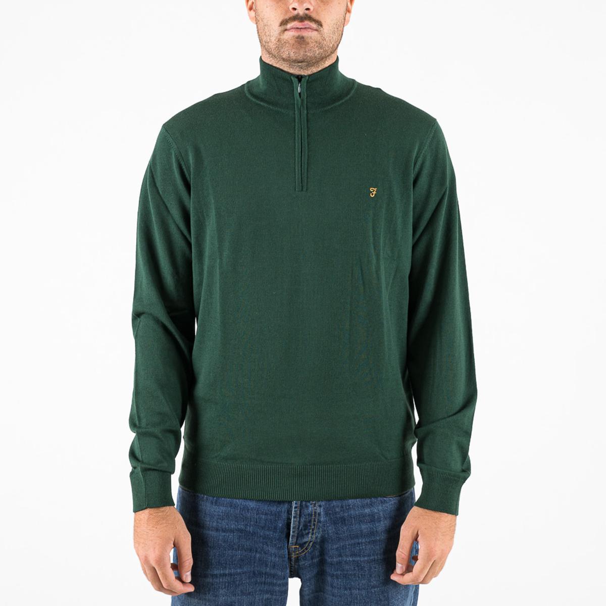 Maglie Farah Redchurch 1/4 Zip Merino Wool Jumper botanic green