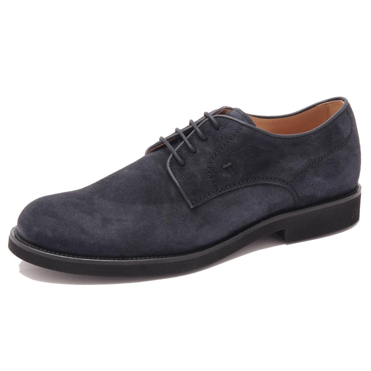 5877AE scarpa allacciata uomo TOD'S derby suede dark blue shoe man