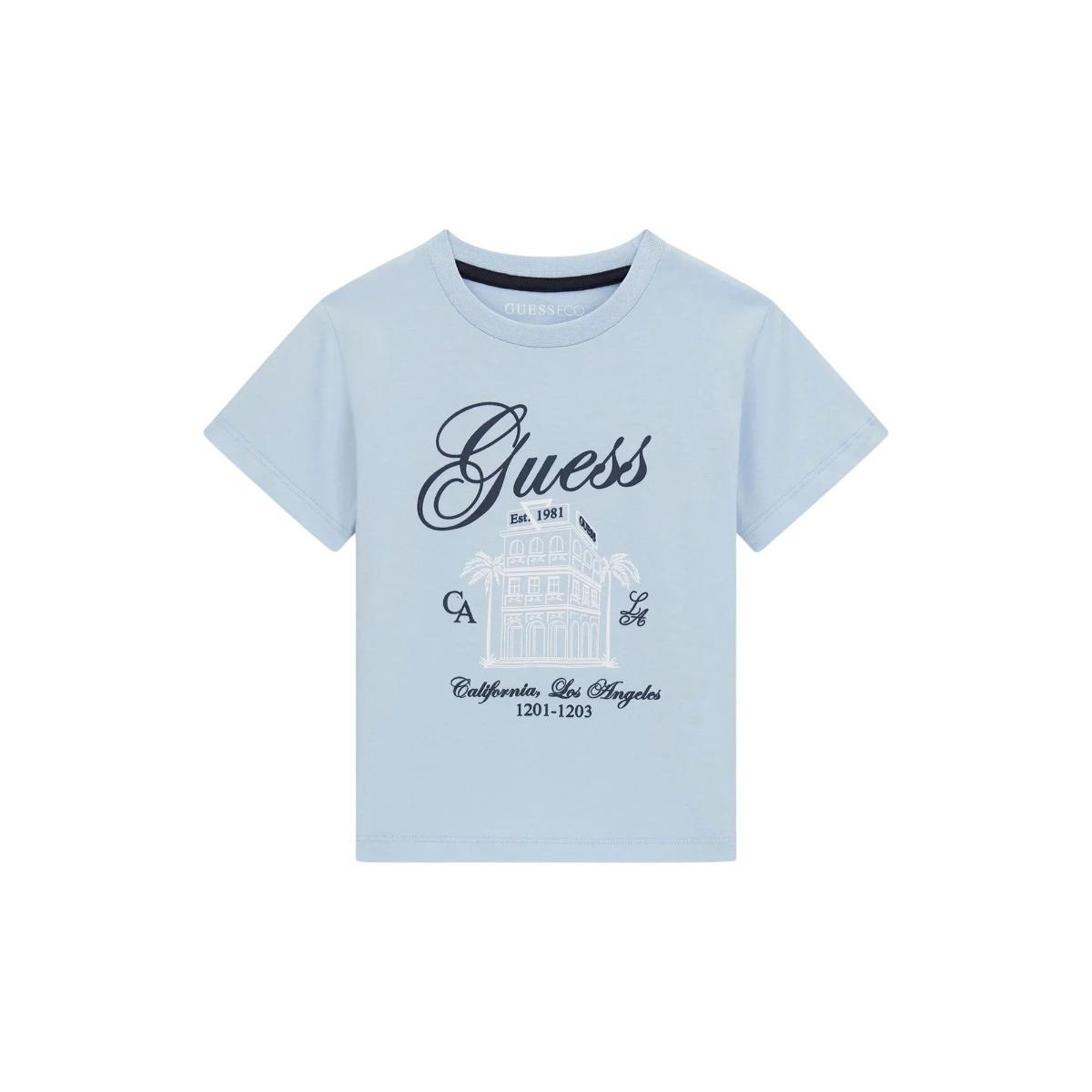 T-shirt Junior Celeste girocollo