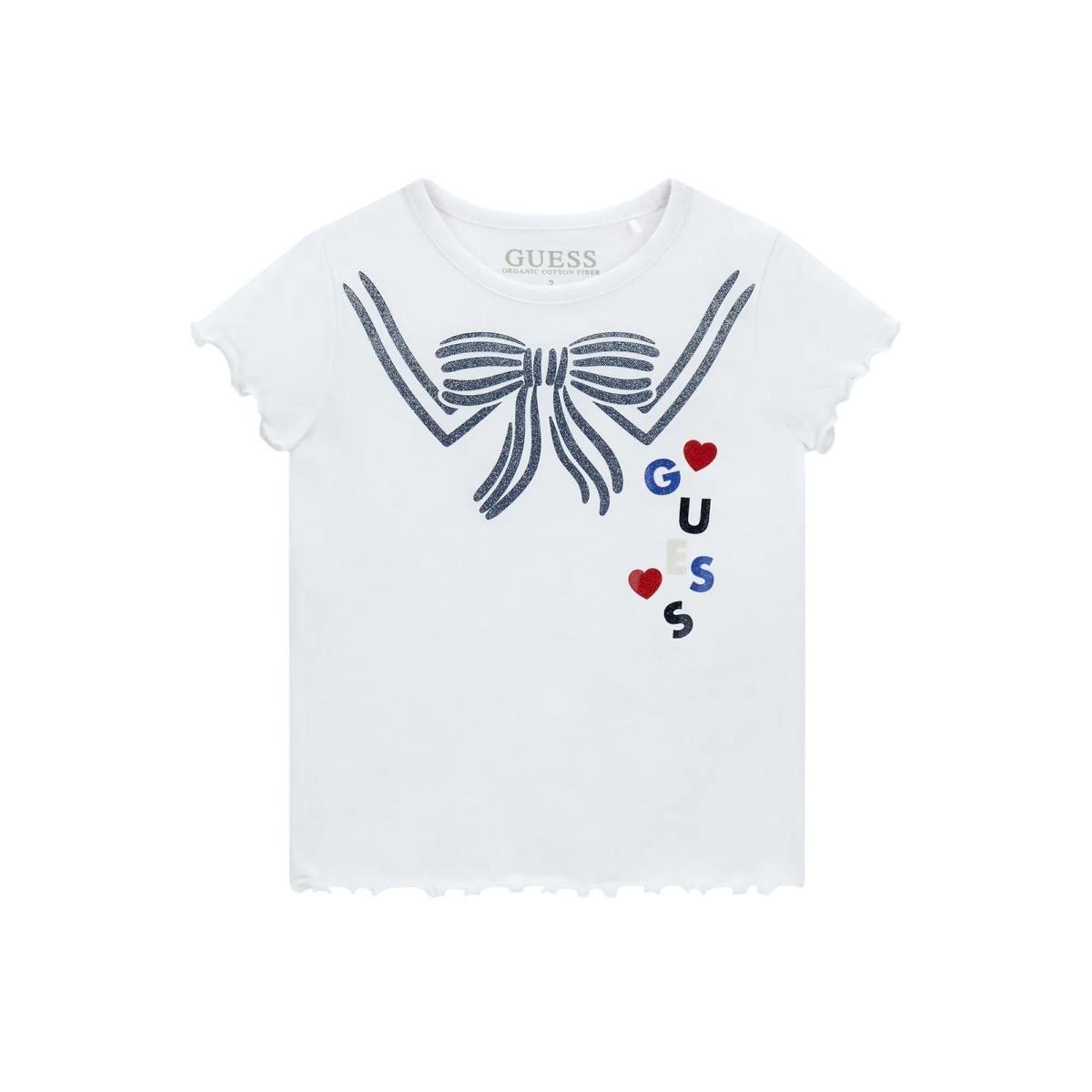 Guess T-shirt da bambina a maniche corte con fiocco