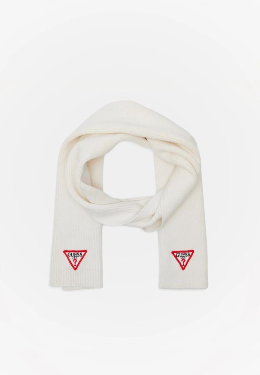 Guess Sciarpa Bianca Con Logo