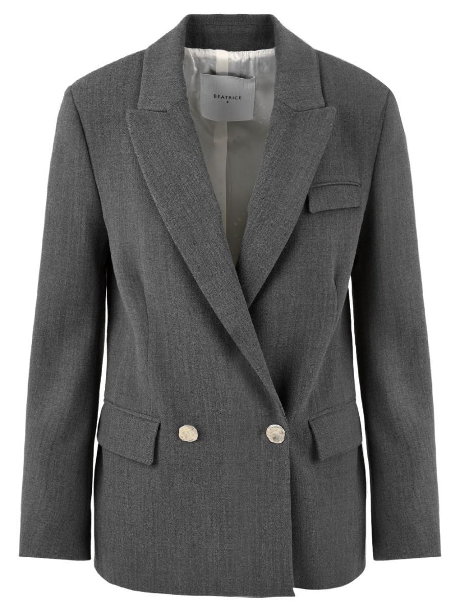 Giacca Donna doppiopetto lana Grigio