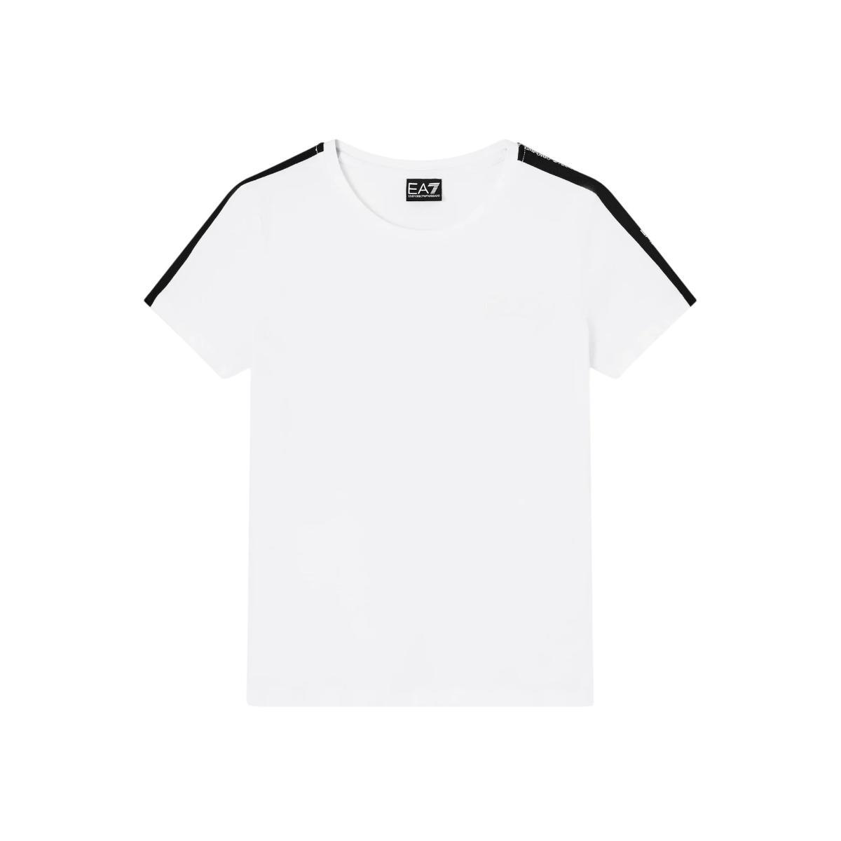 Emporio Armani EA7 T-Shirt da Donna Logo Series in Jersey con Dettaglio Tape Logo, 7W001490