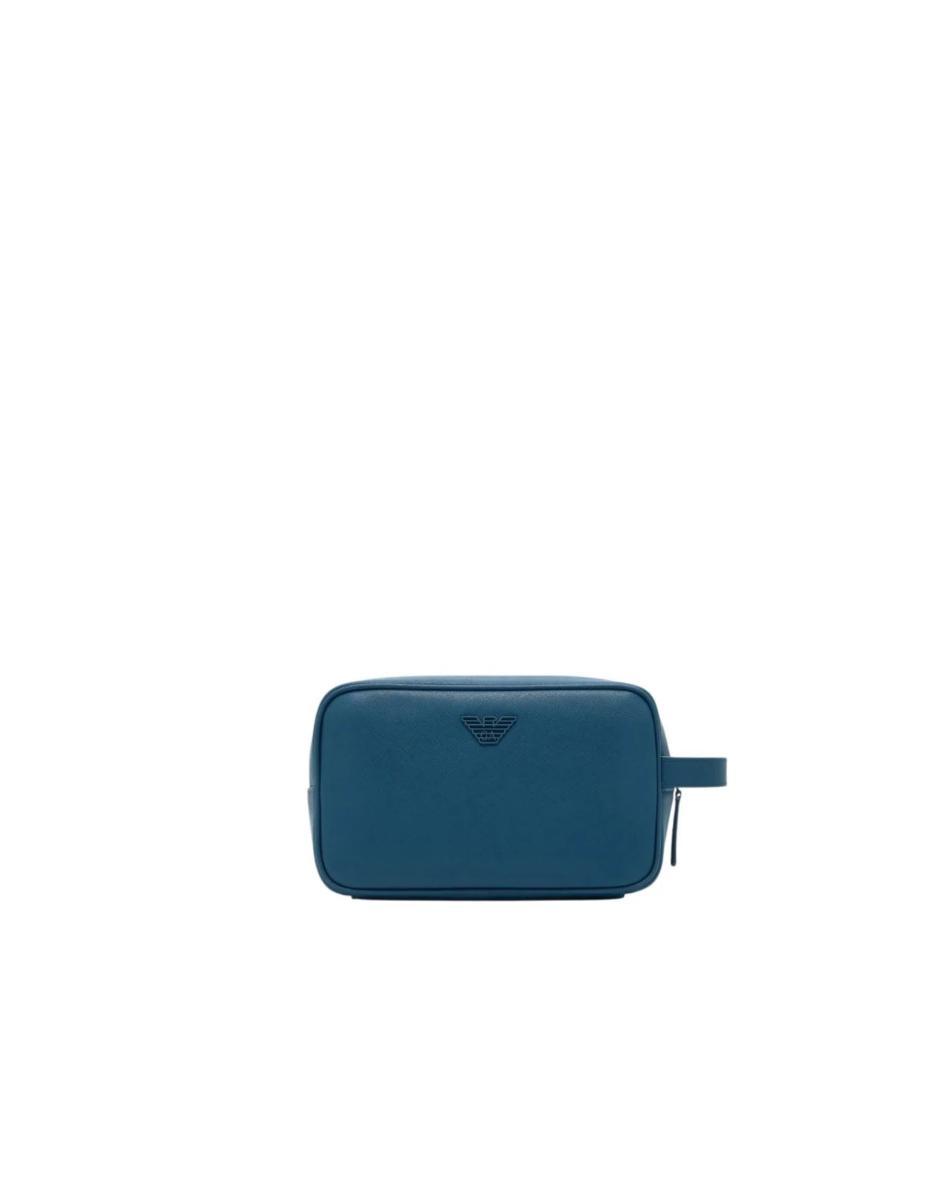 Emporio Armani Pochette Blu Con Logo Tono Su Tono