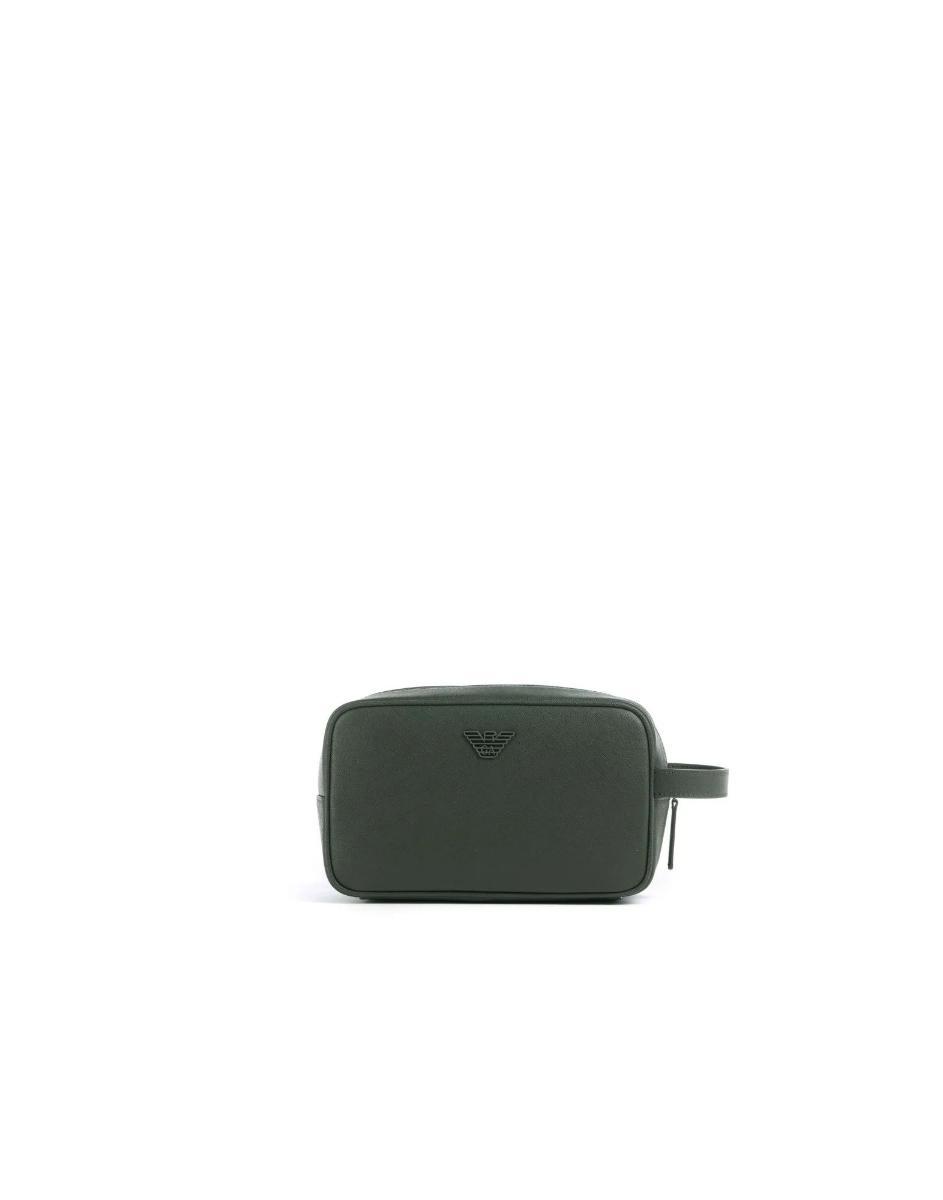 Emporio Armani Pochette Verde Con Logo Tono Su Tono