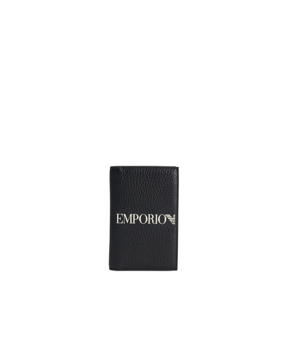 Emporio Armani Portafogliio Nero Con Logo Bianco