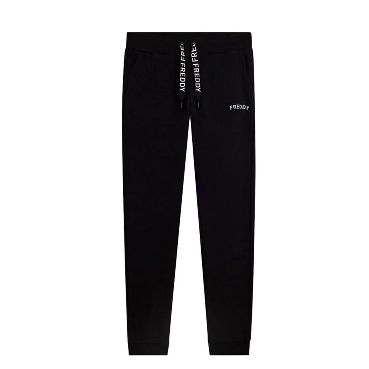 FREDDY - Pantaloni con Polsini in Costina E Logo Coulisse, 94% Cotone 6% Elastan