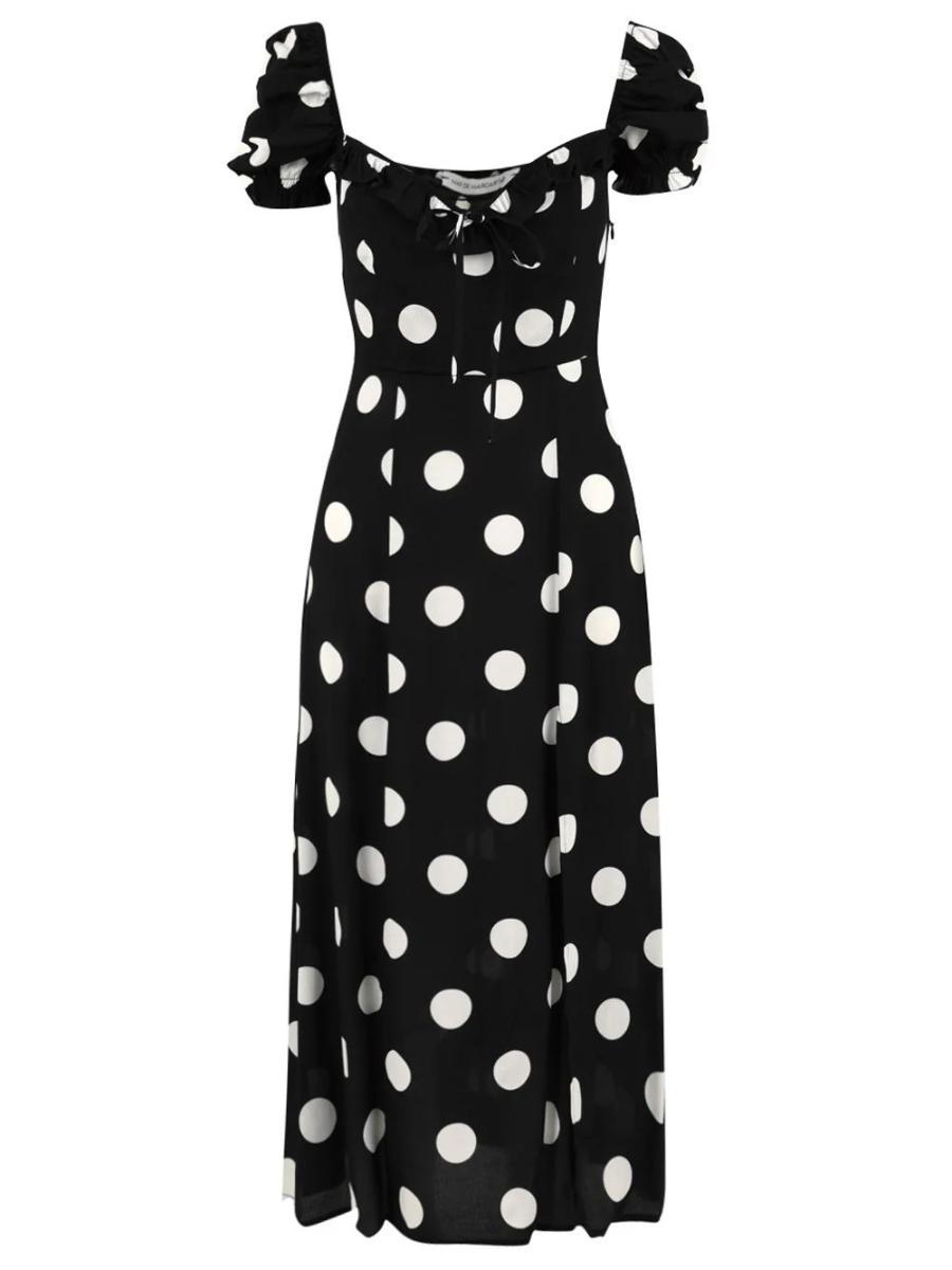 Mar de margaritas Abito Midi Nikita Nero da Donna con Stampa a Pois