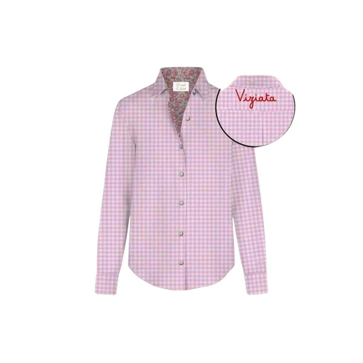 Saint Barth Mc2 Donna Camicia Manica Lunga Cotone MDH001-Vichy Viziata
