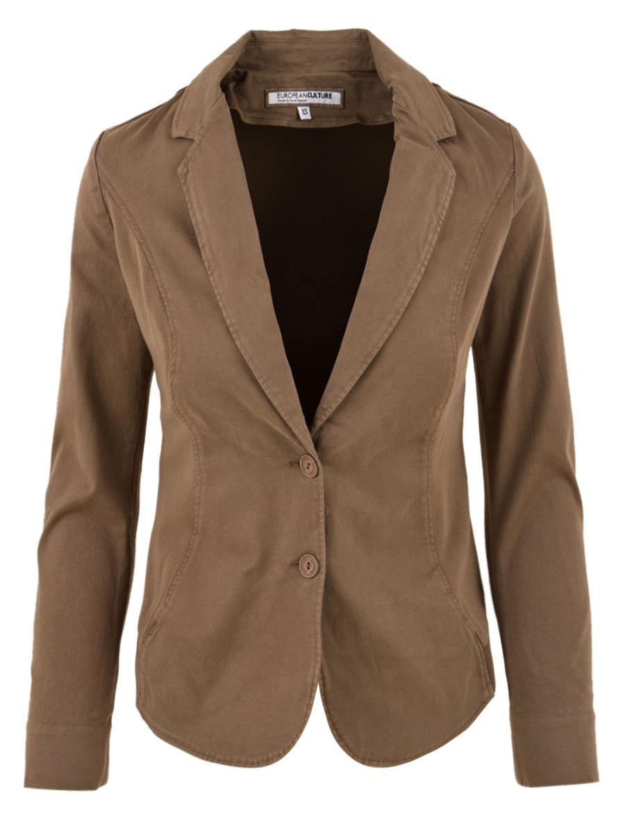 Giacca a costine con bottoni da donna beige
