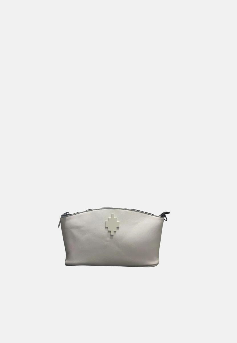 County Of Milan Pochette Bianca Con Logo Tono Su Tono