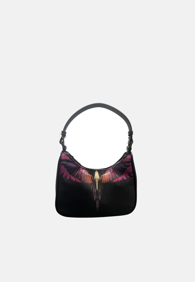 County Of Milan Borsa A Spalla Nera Con Inserti Rosa