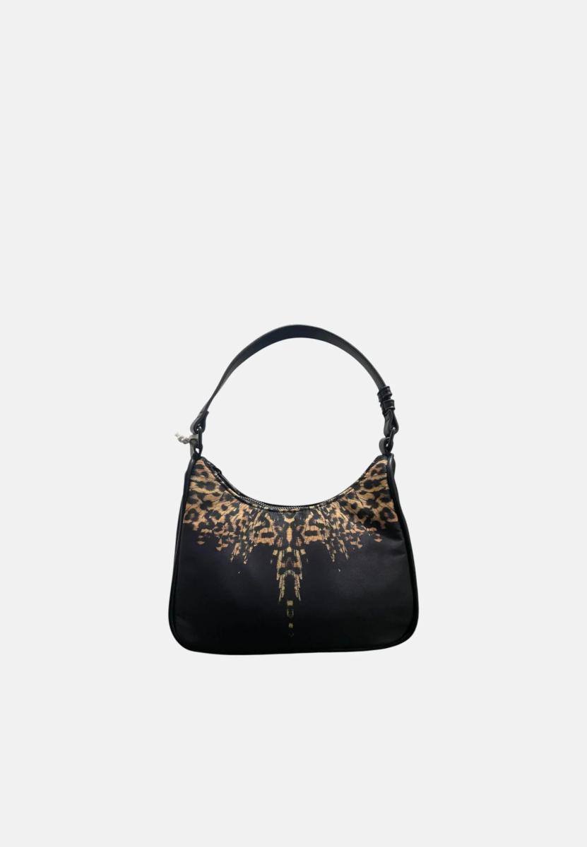 County Of Milan Mini Bag Nera Con Inserti Leopardati