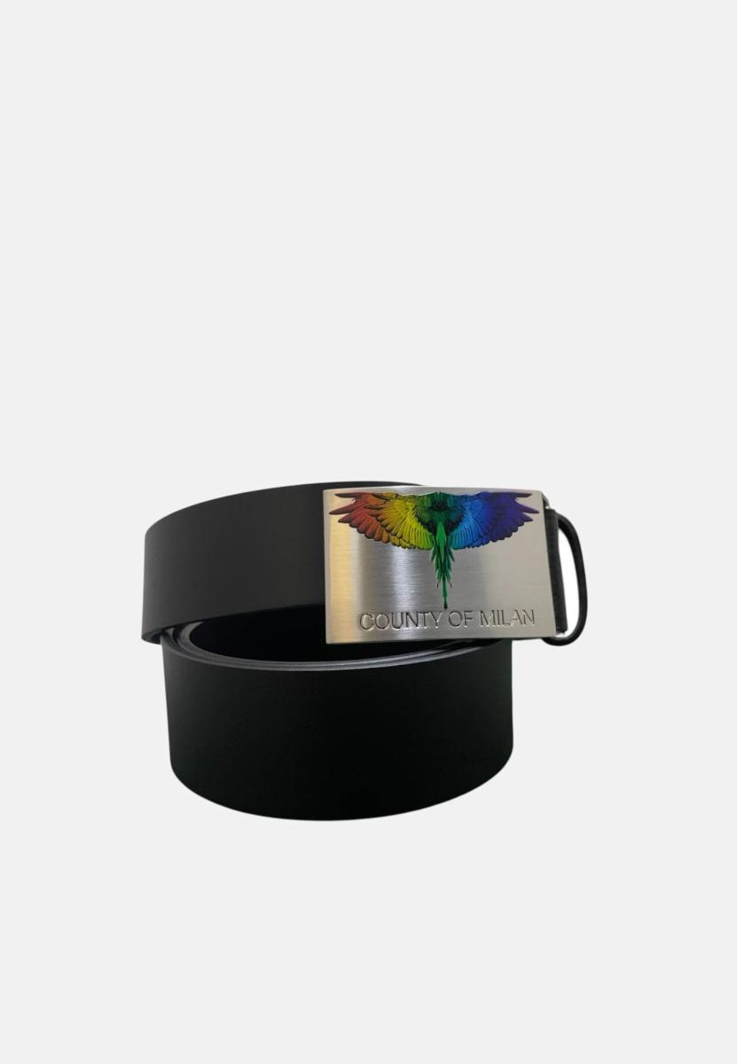 County Of Milan Cintura Nera Con Logo Multicolor