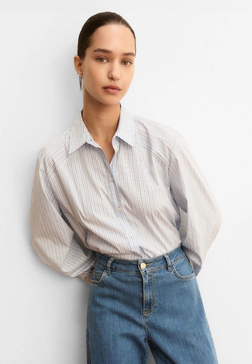 EMME MARELLA Camicia Donna Cotone con Strass Art. LIUTI
