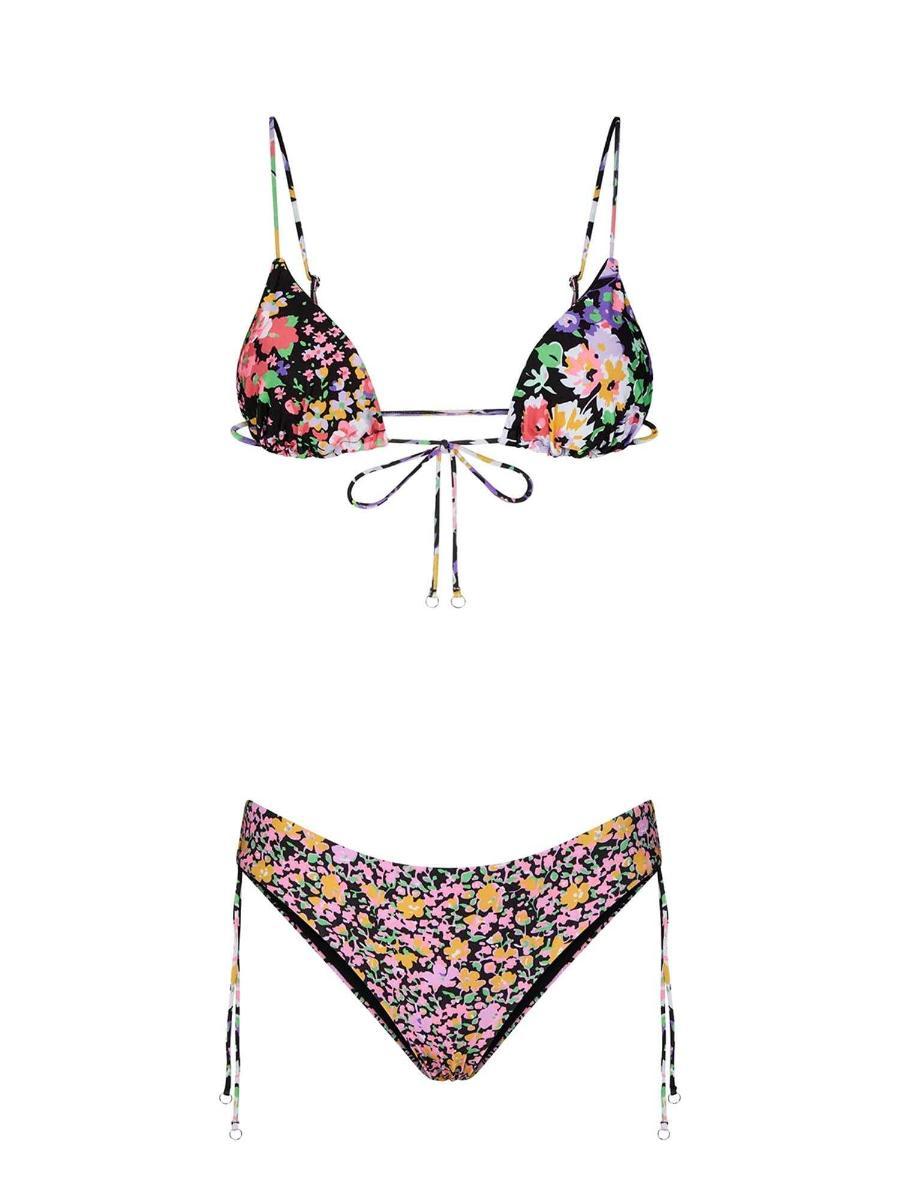 Costume donna multicolore triangolo con fianco fisso