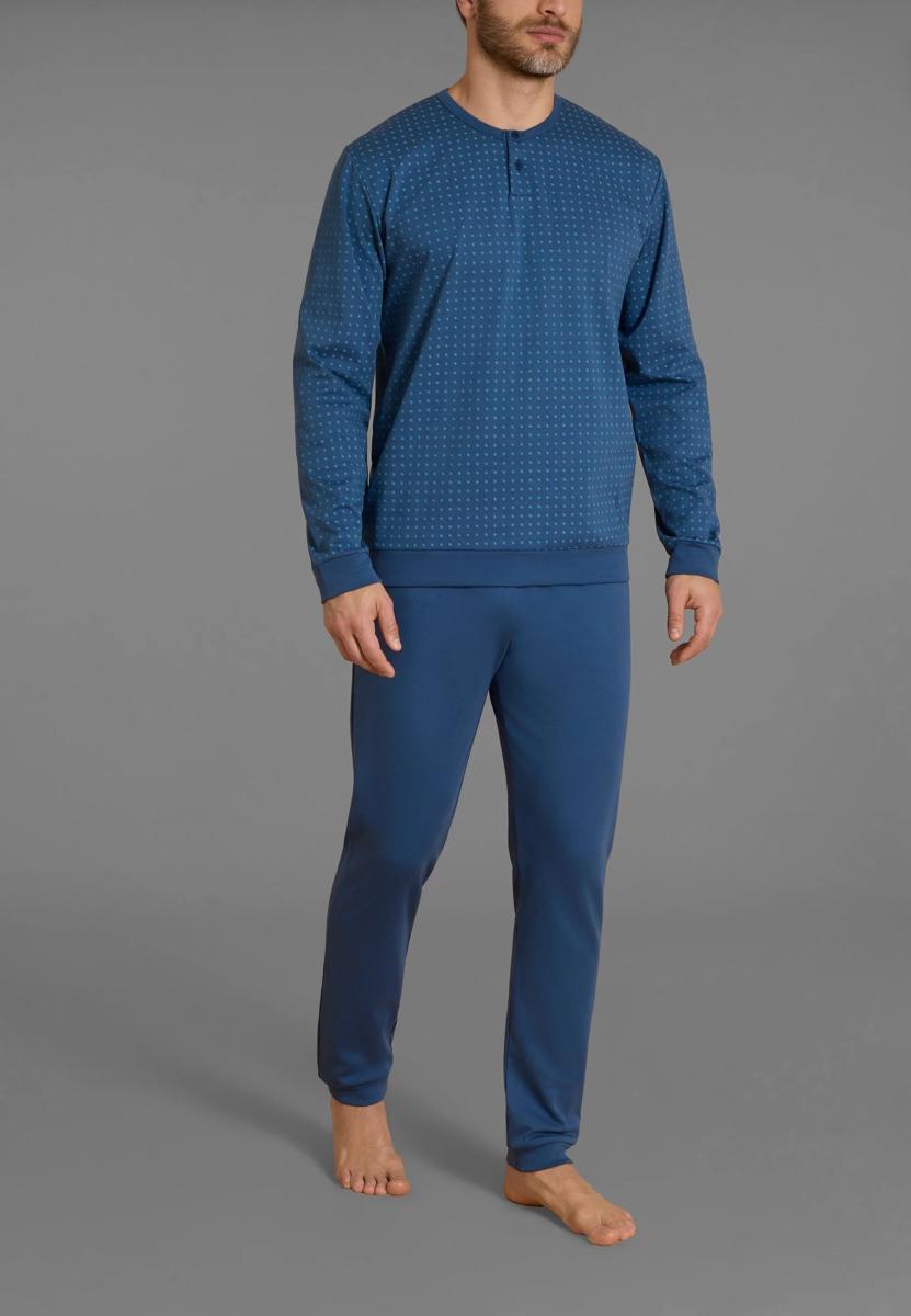 RAGNO Pigiama Uomo Lungo Cotone Interlock Clado Cravatier UA76N1