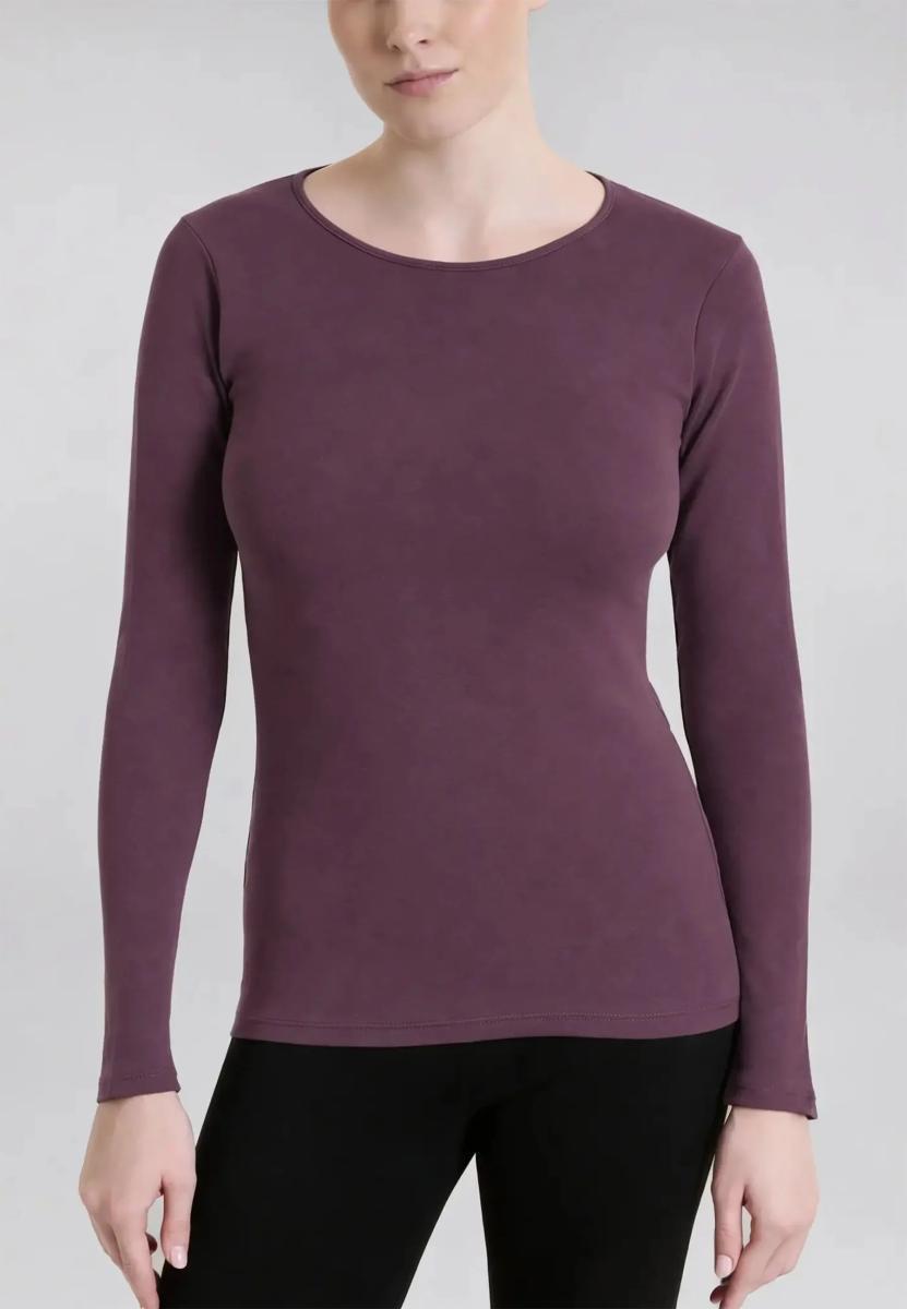 RAGNO Maglia Girocollo Donna Manica Lunga in Caldo Cotone Biologico Caldo e soffice Articolo D274AB BIO ML Giro