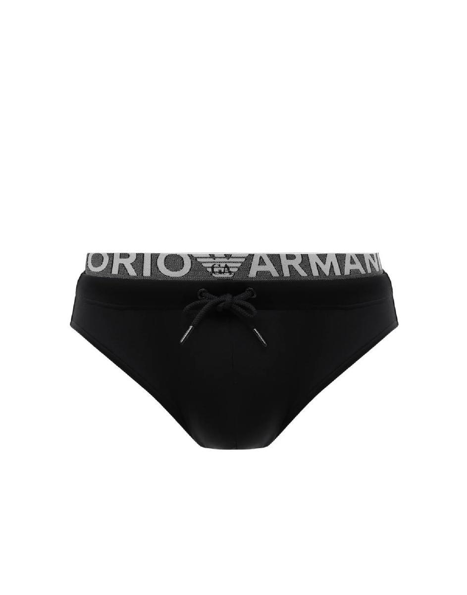 Emporio Armani Men's Logo Band Low Brief Slip da Nuoto Uomo