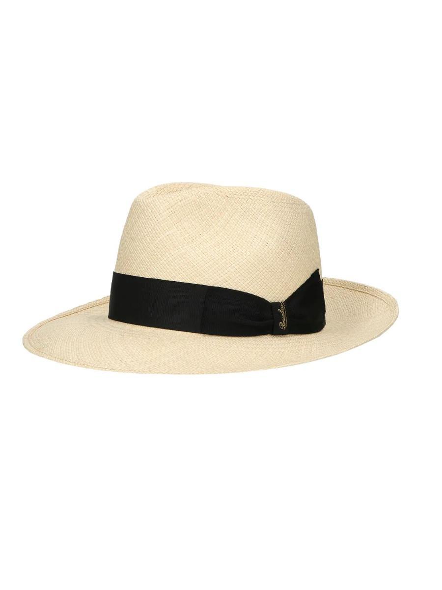 Borsalino Cappello di Paglia Big Brim Fedora Uomo - Made in Italy Estivo da Giardiniere Cappelli Spiaggia con Nastro Grosgrain Primavera/Estate Estate