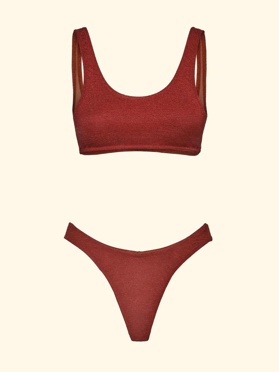 F**K Bikini Donna Top con Slip Americano Fisso Ruggine SW1807-RU