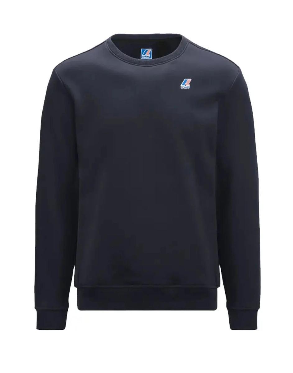 K-way Felpa Blu Con Logo Nella Parte Anteriore