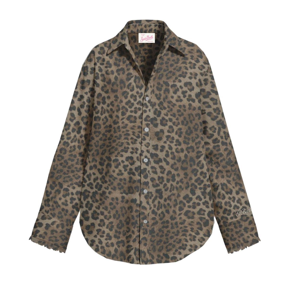 Camicia in lino con stampa leopardata by MC2 Saint Barth
